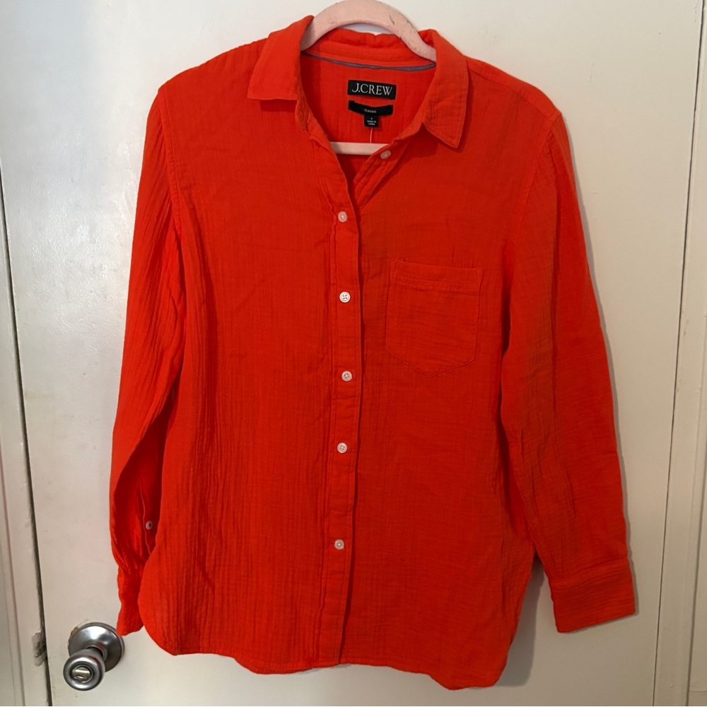 J.Crew Vibrant Orange Classic Shirt - NWT
